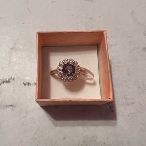 Rose gold purple stones ring